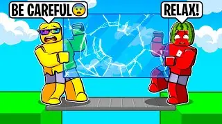 Breaking GLASS In Don't Shatter Teamwork Obby