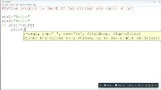 How to check if strings are equal or not in Python