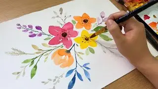 Easy watercolor painting for beginners / Step by step painting