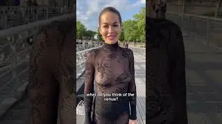 Rita Ora is seen arriving at the Azzedine Alaïa show