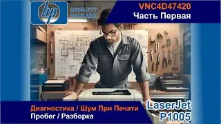HP LaserJet P1005 - VNC4D47420 / Диагностика / Шум При Печати / Пробег / Разборка