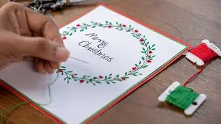 Creative Embroidered Christmas Card