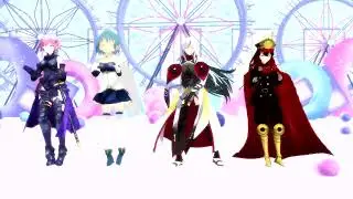 [mmd fate x madoka]poke dance