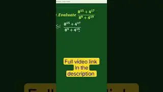 Evaluate A Nice Exponential Expressions | mathematics Olympiad 