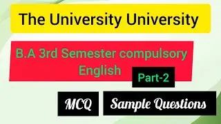 Burdwan University B.A 3rd Semester compulsory English MCQ question #Burdwan University English