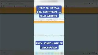 How to install SSL certificate in your website for free