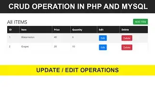PHP CRUD APP | How to Update Data in PHP MYSQL #11