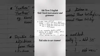 English notes | 6th English | Book back and grammar 