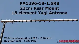 PA1296-18-1.5BR - 1296 MHz Yagi antenna - 23 cm band