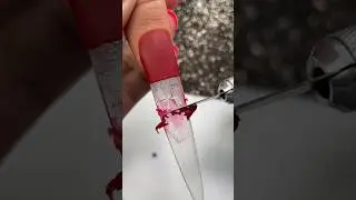 Red Acrylic Holiday Nail with a Chrome Surpise Snowflake ❤️❄️ Santa, tell me if you're really there