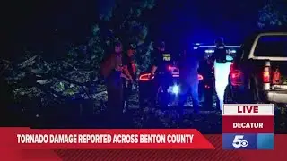 Possible strong tornado causes damage in northwest Arkansas