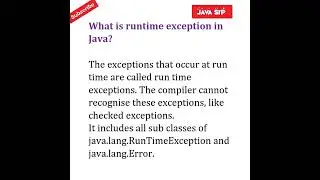 What is runtime exception in Java? 