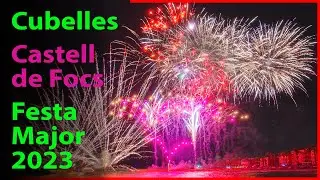 4K Cubelles Castell de Focs 2023 + DRONE by @airmasdeudrones