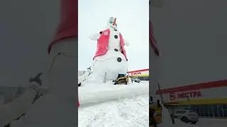 Гигантский снеговик, слепленный любимыми коллегами.