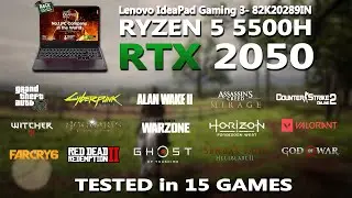 LENOVO IDEAPAD GAMING 3- RYZEN 5 5500H + RTX 2050 Gaming Benchmark Test | Tested in 15 Games |