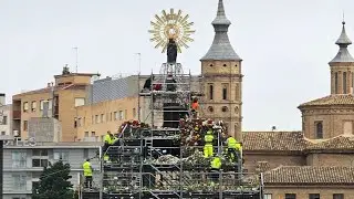 Desmontan la Ofrenda de Flores en Zaragoza 2024 las flores irán para hacer compost #dstylezgz