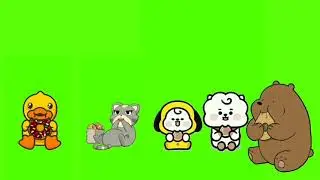 Green screen animasi hewan lagi makan