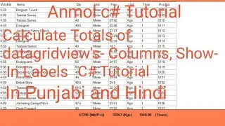 C# How to Get the Sum  of datagridview column Total Show in Label using c# | Anmol c# Tutorial