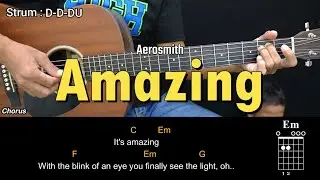 Amazing - Aerosmith | EASY Guitar Tutorial with Chords - Guitar Lessons