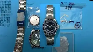 自己卖散件DIY石英机芯版潜水表，外观不错，成本不高，走时准，DIY a quartz watch