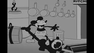 The part in Steamboat Willie where Mickey abuses the cat but it's Felix the Cat instead