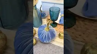 Out-of-the-Box Fall Tablescape: Blue and Gold Table Decoration Ideas for Fall @Etsy #EtsyCreatorCo