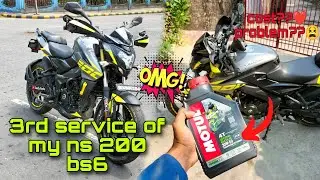3rd service of my ns 200 bs6  || cost??❤️ Problem?? 😫 Engine oil??