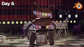Making FNAF 9th Anniversary Posters Day 6 | Blender Time Lapse