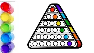 How To Draw  Rainbow POP IT For Kids , Toddlers |Easy To Drawing Pop It |Triangle  Rainbow Pop IT