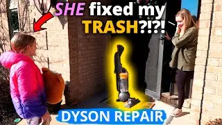 Repair your Dyson vacuum - brush is not spinning - no suction. My 9 year old  daughter could fix it!