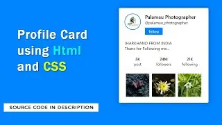 How to make profile card using html and css | Profile Card in Html CSS