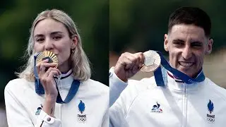 Французские триатлонисты Кассандр Богран и Лео Бержер об успехе на Олимпиаде в Париже