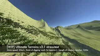 [Ultimate Terrains] WIP  v3.1 stress-test. Fast Voxel Terrain for Unity