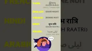 One word in 5 different languages #french #english #tamil #hindi #arabic #shorts #goodnight