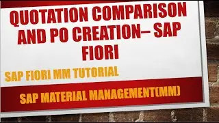 How to do Quotation comparison in SAP Fiori