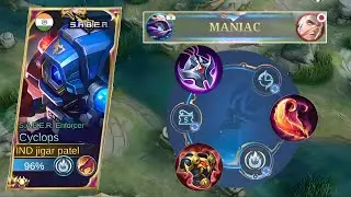 MANIAC !! CYCLOPS HYPER CARRY SOLO RANK NEW BEST BUILD AND EMBLEM SET 2023 ! CYCLOPS MOBILE LEGENDS