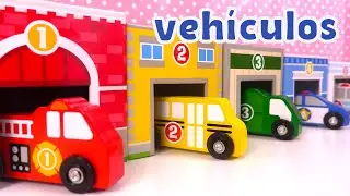 Learn Colors and Vehicles Names with Wooden Toy Cars!