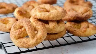 🥨 CRENDELS with sugar and cinnamon. Sugar shortbread cookies. Simple recipe, cookies in 20 minutes.