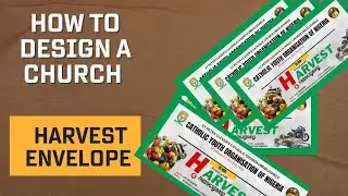 Envelope design for churches | Church harvest invitation card | Envelope design in canva