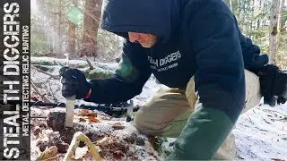 Were still going metal detecting cellar holes in winter 