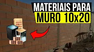 QUANTIDADE DE MATERIAL PARA CONSTRUIR MURO 10X20