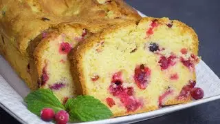 НЕЖНЕЙШИЙ КЕКС С КЛЮКВОЙ 🥰 Кусочек буквально ТАЕТ во рту! Быстрый Рецепт Выпечка к чаю