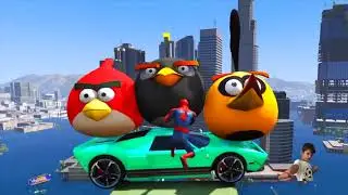 GTA 5 Water Ragdolls Spiderman vs M&M’s and Angry Birds Jumps Euphoria Physics Funny Moments GTA V 2