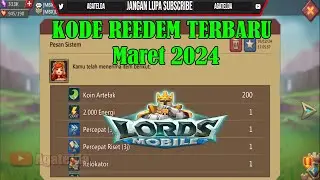 LATEST REDEEM CODE MARCH 2024 LORDS MOBILE