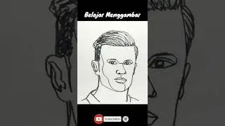 SATU GARIS menggambar ERLING HAALAND #shorts #menggambar #belajarmenggambar #sepakbola #pialadunia