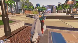 Deku on a scooter