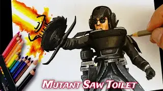 Drawing Upgrade Mutant Toilet whit saw G-SQUAD | Skibidi Toilet 77 - CunsArt - como dibujar inodoro