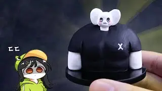 exercising mouse Air dry Clay figure Tutorial