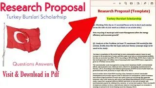 How to write research proposal  for Turkey Burslari scholarship || Download template and sample pdf
