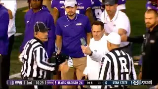 James Madison coach shows phone to ref to argue call 😂